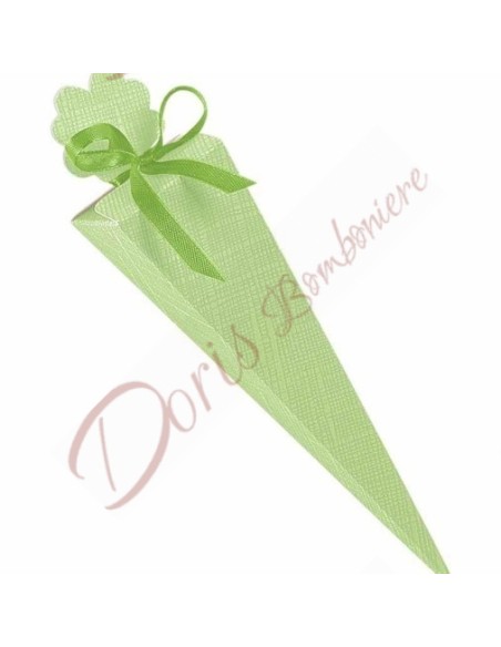 Cono portaconfetti in cartoncino colore e modello a scelta con o senza fiocco Cono portaconfetti in cartoncino colore e modello a scelta con o senza fiocco