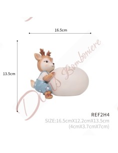 Bomboniere cerbiatto per battesimo bimbo portapianta 2 mod assortiti altezza 13.5/15 cm 2