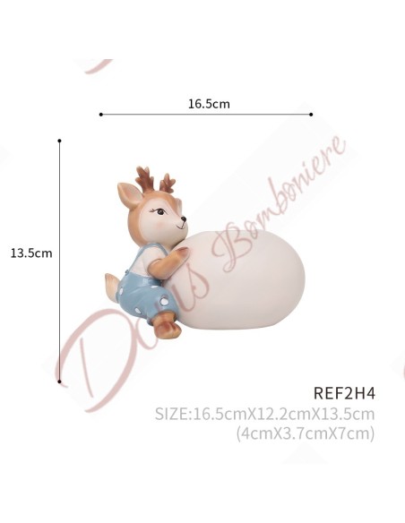 Bomboniere cerbiatto per battesimo bimbo portapianta 2 mod assortiti altezza 13.5/15 cm Bomboniere cerbiatto per battesimo bimbo portapianta 2 mod assortiti altezza 13.5/15 cm