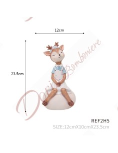 Waldtier Rehkitz Gastgeschenk für Mädchen Taufe Geburtstag, Höhe 23,5 cm 2