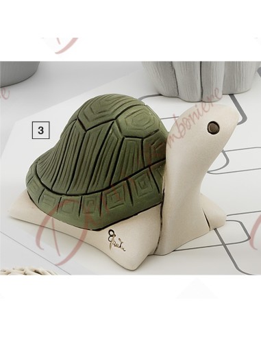 Tortue en résine colorée h 5 cm AVEC boite