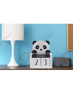 Calendrier perpétuel des faveurs pour baptême ou communion avec panda animal