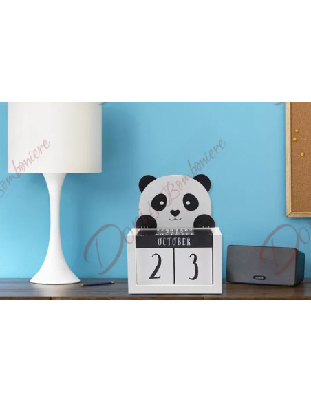 Bomboniere calendario perpetuo per battesimo o comunione con animale panda Bomboniere calendario perpetuo per battesimo o comunione con animale panda