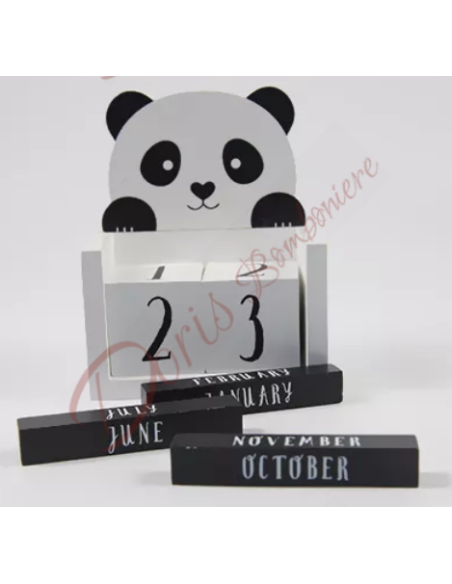 Bomboniere calendario perpetuo per battesimo o comunione con animale panda Bomboniere calendario perpetuo per battesimo o comunione con animale panda