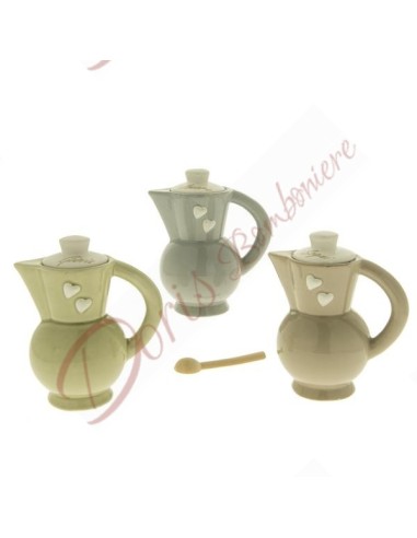 Useful favors mocha sugar bowl assorted colors with hearts