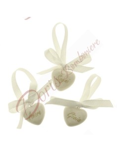 Applications for wedding favors and / or confectionery bag ceramic hearts assorted models with writing