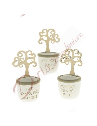 Vase de plante arbre de vie avec phrases motifs assortis