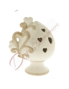 Bombonere cadeau lampe pomme de pin en céramique hauteur 20 cm