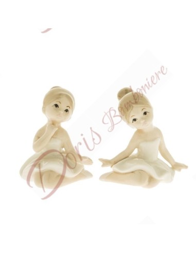 Ceramic ballerina favors two assorted models