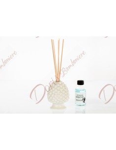 Favors parfumeur pomme de pin blanc avec parfum hauteur 8 cm