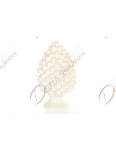 Favors white pine cone ceramic ornament 23 cm
