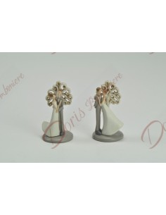 Faveurs de mariage mariés avec arbre de vie hauteur 6 cm modèles assortis