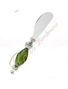 Useful wedding favors butter spreader with Murano glass handle length 15.5 cm color of your choice