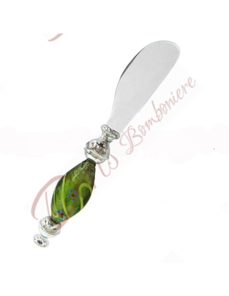 Bomboniere matrimonio utili spalmaburro con manico in vetro murano lunghezza 15.5 cm colore a scelta Bomboniere matrimonio utili spalmaburro con manico in vetro murano lunghezza 15.5 cm colore a scelta