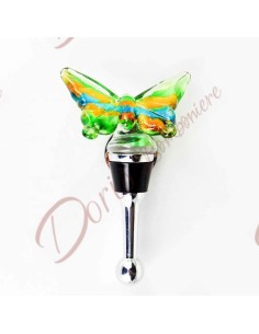 Murano glass bottle cap favors with butterfly