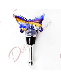 Useful favors bottle cap with butterfly in murano glass