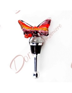 Useful favors bottle cap with butterfly in murano glass