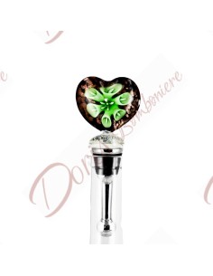 Bomboniere utili tappo per bottiglia con cuore in vetro murano CD202214AVR Codos Design Bomboniere Matrimonio