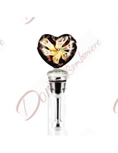 Useful favors bottle cap with heart in Murano glass