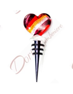 Heart theme favors useful Murano glass bottle cap