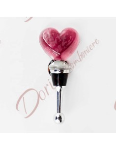 Bomboniere tema cuore utile tappo per bottiglia in vetro murano CD202214CRP Codos Design Bomboniere Matrimonio