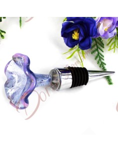 Useful favors bottle cap with flower in murano glass