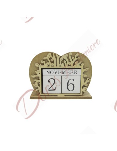 Perpetual calendar favors with wooden tree of life