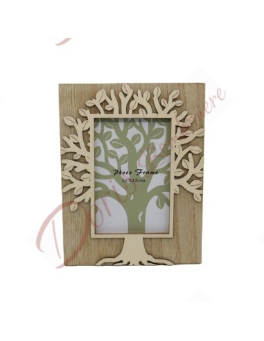 Bomboniere cornice portafoto in legno con albero della vita