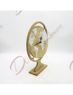 Bomboniere orologio globo mappamondo in legno tema viaggio 2