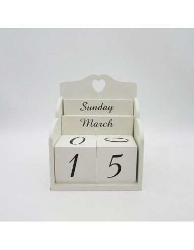 Bomboniere calendario perpetuo bianco con cuore