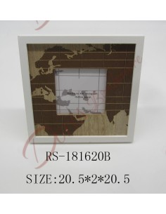 Bomboniere cornice portafotografia tema viaggio con cartina misura foto 10x10 cm CDRS-181620B Codos Design Bomboniere tema Vi...