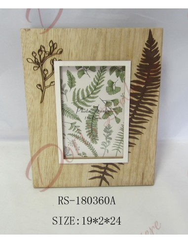 Wedding favors wooden frame with leaves and feathers measuring 19x1.5x24CM