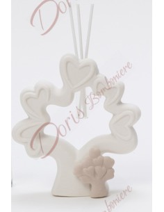 Arbre de vie stylisé parfumeur faveurs porcelaine 13x6x15 cm