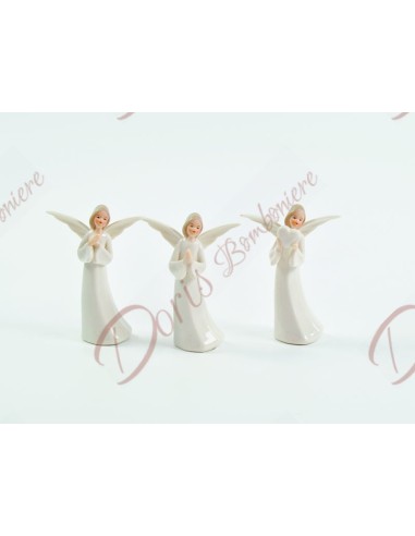 Porcelain angel favors 3 assorted models 7x9.5 cm