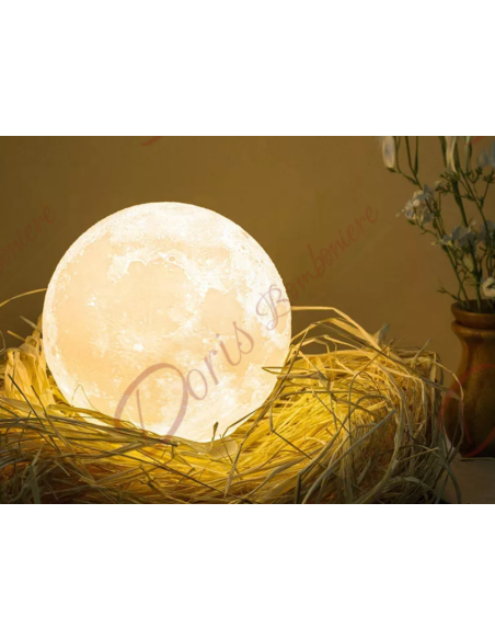 Bomboniere utili a led luna piena lampada con base d'appoggio cm 8 Bomboniere utili a led luna piena lampada con base d'appoggio cm 8
