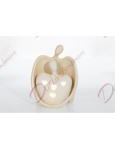 Bomboniere solidali cuorematto collezione 2022 coppia innamorati led in ceramica 8x7.2x13.5 D6489 Cuorematto Bomboniere Cuore...