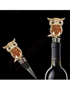 Owl favors bottle cap with metal rhinestones