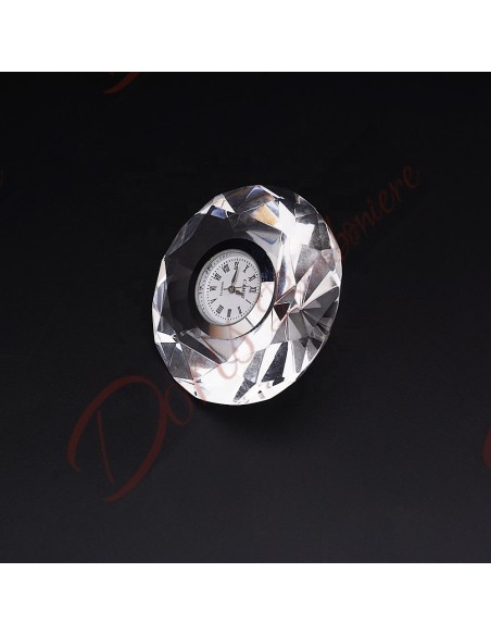 Favors crystal diamond useful table clock with gift box diameter 8 cm Favors crystal diamond useful table clock with gift box diameter 8 cm