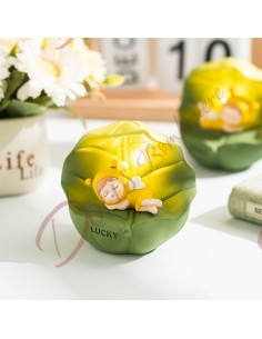 Favors led Geburt Taufe oder Cumunion Biene liegend auf grünem Blatt 11 cm - 2 verschiedene Größen 2