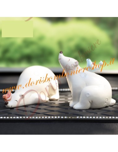 Bonbonnière ours polaire pour baptême garçon ou fille communion et confirmation versions assorties