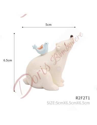 Bonbonnière ours polaire pour baptême garçon ou fille communion et confirmation versions assorties