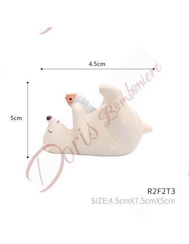 Bonbonnière ours polaire pour baptême garçon ou fille communion et confirmation versions assorties