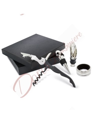 Bomboniere set vino per matrimonio bomboniera utile cucina 4 pezzi con scatola