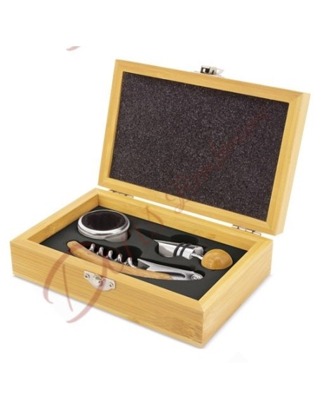 Bomboniere set vino per matrimonio bomboniera utile cucina 3 pezzi con scatola legno Bomboniere set vino per matrimonio bomboniera utile cucina 3 pezzi con scatola legno