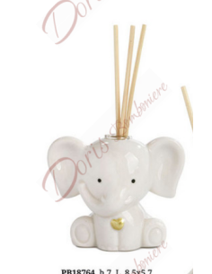 Bomboniere profumatore diffusore di profumo elefante ceramica con cuore ORO 7 CM PORCELLANA 2