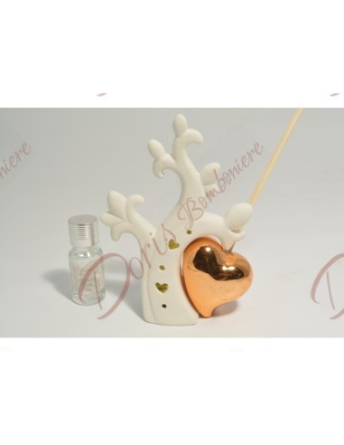 Favors claraluna white tree of life perfumer with rose gold heart and led light 10x7x4x14.2 cm