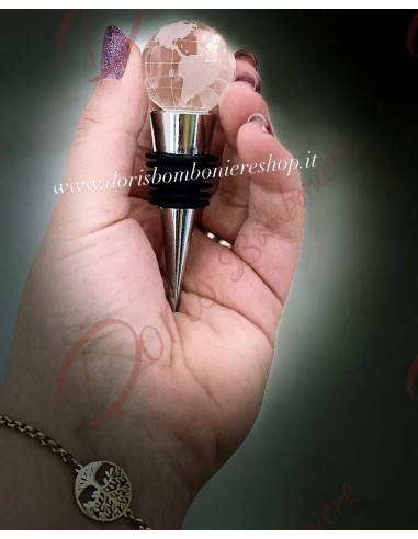 Wedding Favors Bottle stopper with world globe glass crystal travel theme