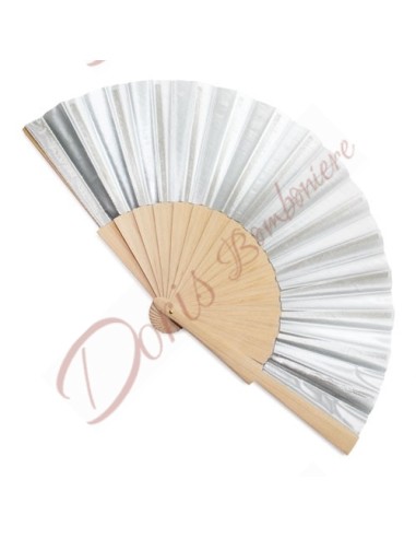Fan structure in wood and SILVER metallic fabric