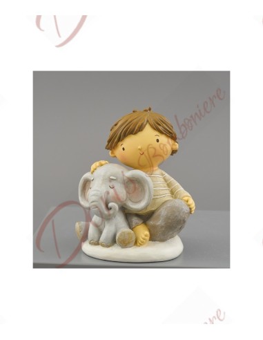 Favors for baby boy baptism communion confirmation piggy bank baby boy with elephant