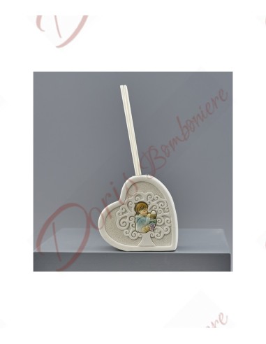 Favors first communion baby useful perfumer in the shape of a heart with tree of life